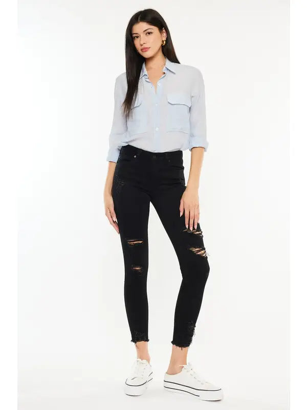 Kan Can Black Distressed Jean image 2
