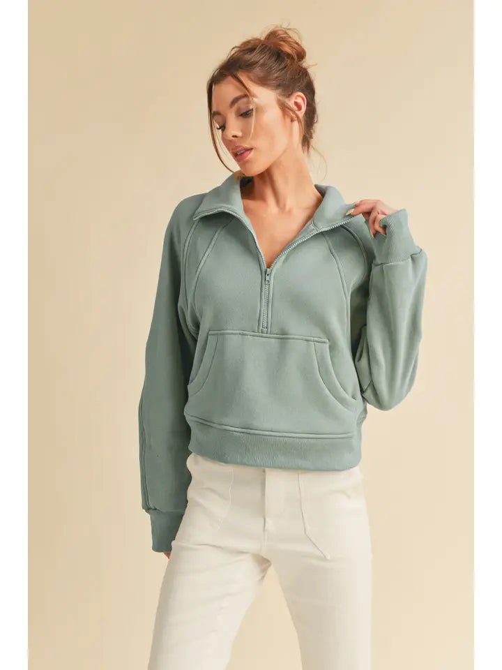 Dove Funnel Neck Half Zip image 1