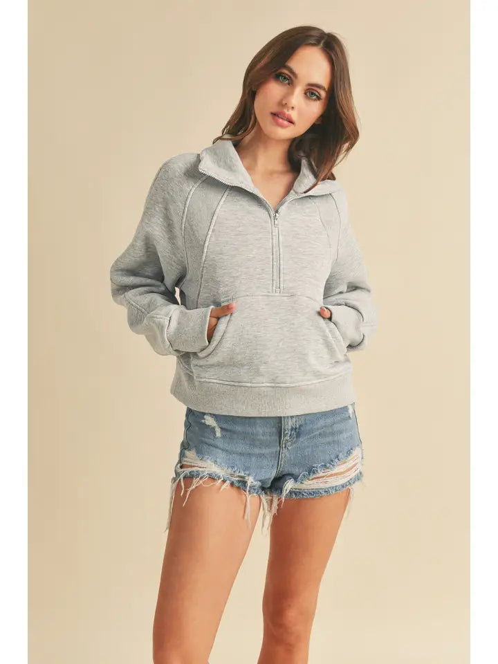 Dove Funnel Neck Half Zip image 2
