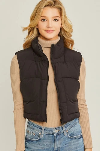 Cropped Puffer Vest | Barn to Boulevard